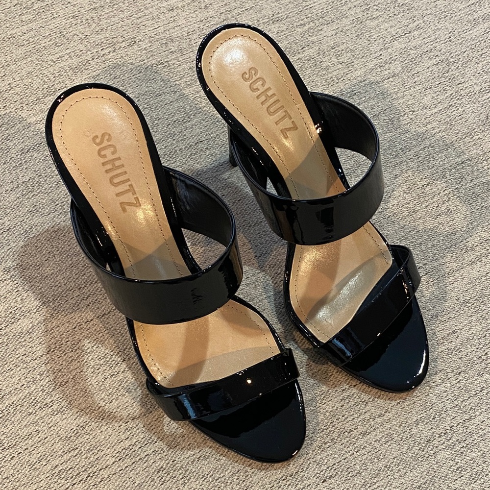 SCHUTZ Black Patent Strappy Heels - Picture 3 of 6